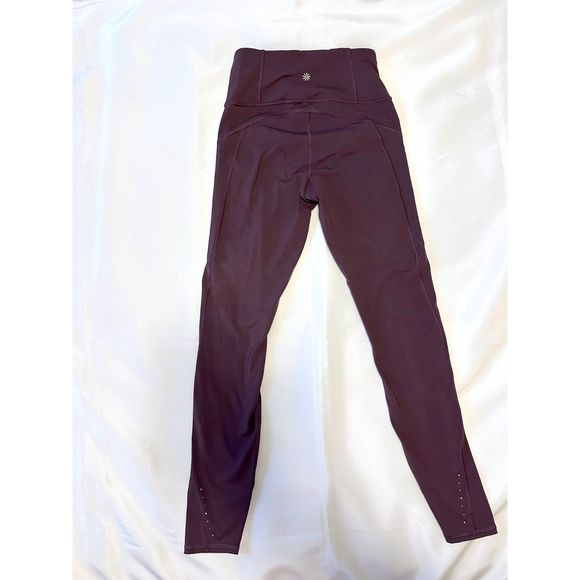 Athleta Women's Rainier Brushed Tights Running Pockets Eggplant Purple XS - Picture 4 of 14